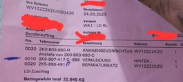 VW Caddy Stosstange hinten