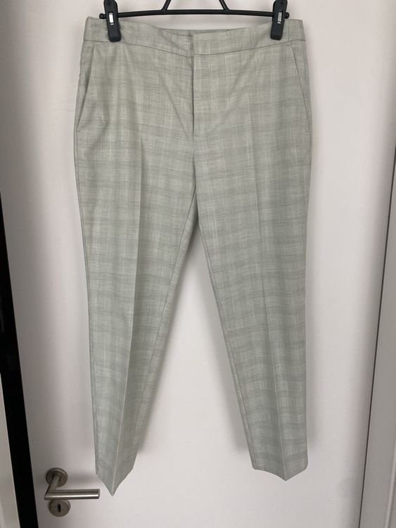 Pantalon Femme Zara Basic à Carreaux - Taille S - Noir - Occasion Très Bon état