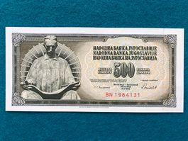 Belgrad 1986 - Jugoslawien - 500 Dinara UNC - TESLA