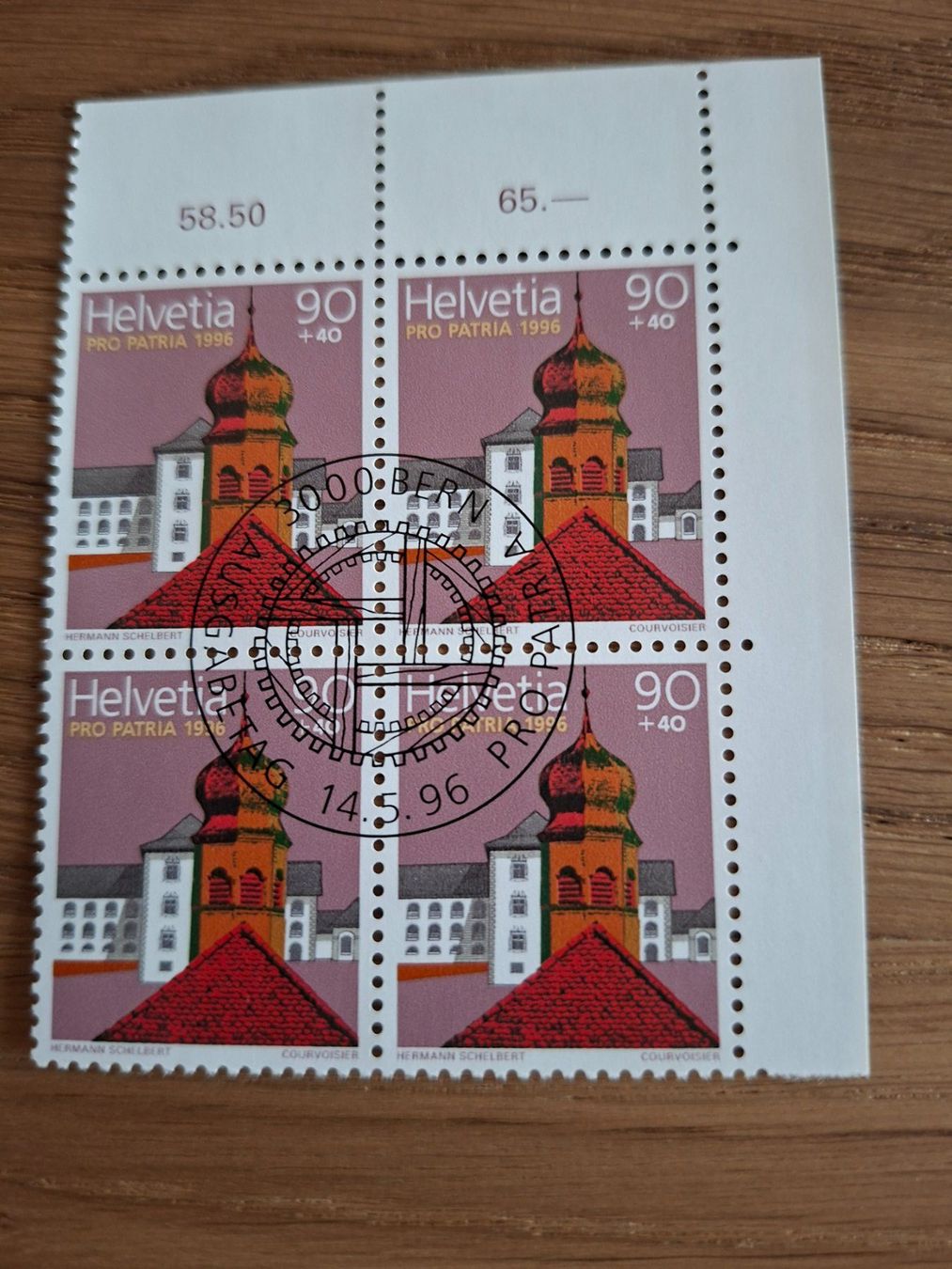 Alle Briefmarken: 4er Blocks: Pro Patria 1996 – Neu (gemäss Beschreibung) aus Hinterkappelen von 1399 4
