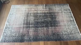 Vintage Distressed Turkish Rug, Unique Design