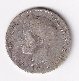 Tutti le monete: Spanien 1 peseta 1899 – Usato da Neuchâtel venduto da karlpierrino