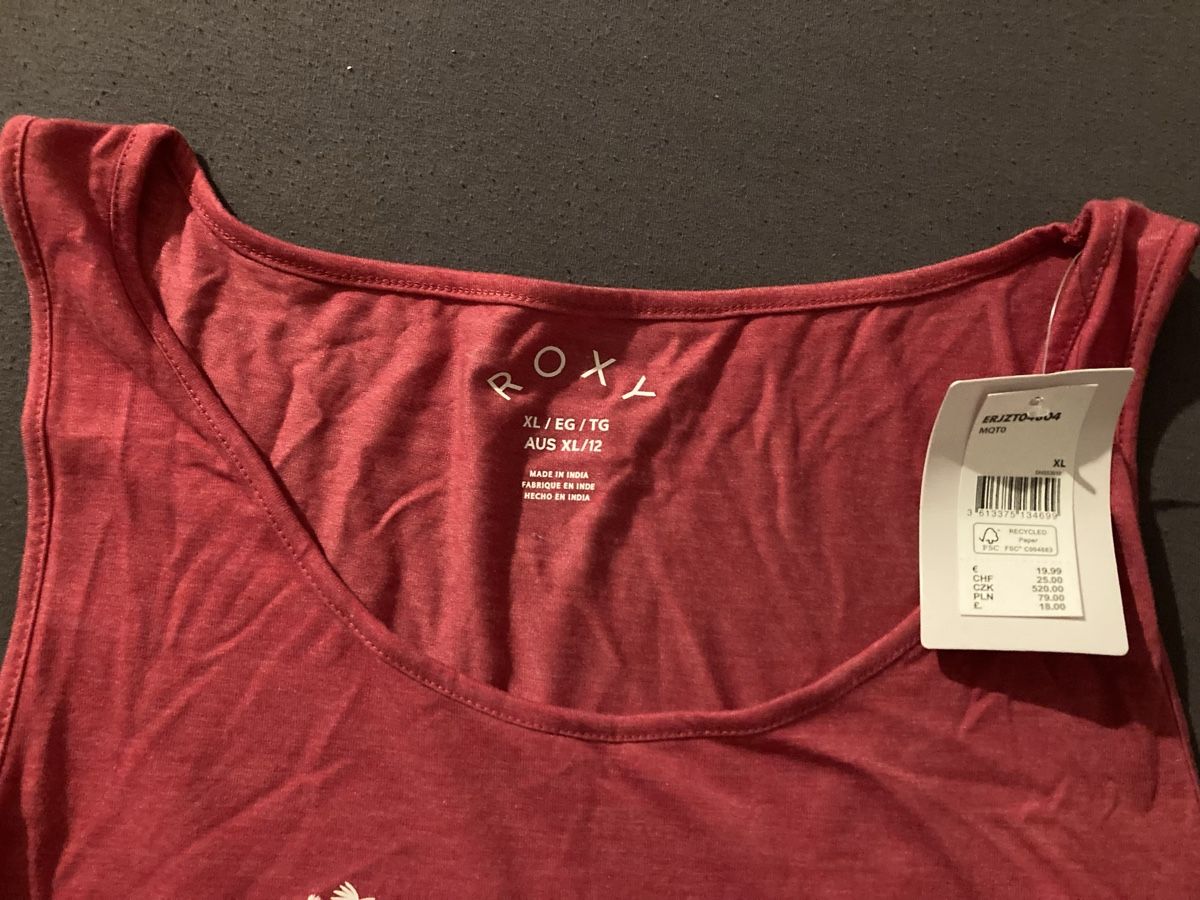 Roxy Top: Rotes Roxy Tank Top, XL, mit Ettikett – Nuovo e nell'imballaggio originale da Bern venduto da man_28fn 1