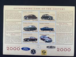Sierra Leone Cars of The Century Block **  Luxus (B677)