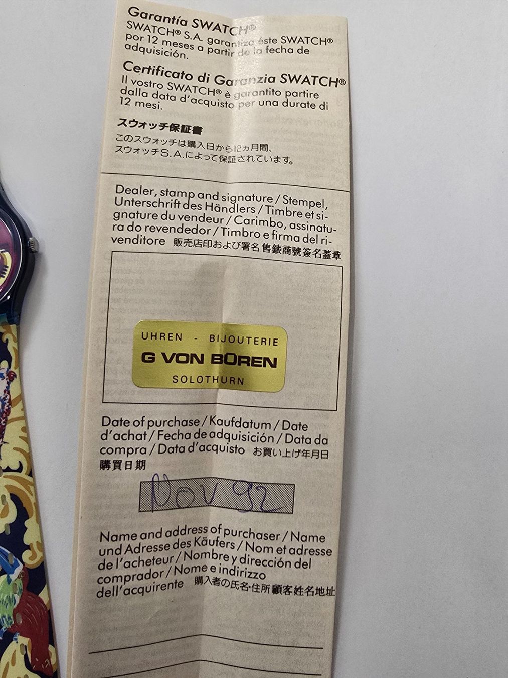 Swatch Orologi: Swatch Perroquet GN119 avec pile neuve – Nuovo e nell'imballaggio originale da Tramelan venduto da Nirdan 5
