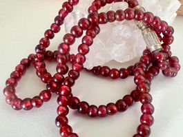 Vintage Granat Kette facettiert Handgefertigtes Unikat