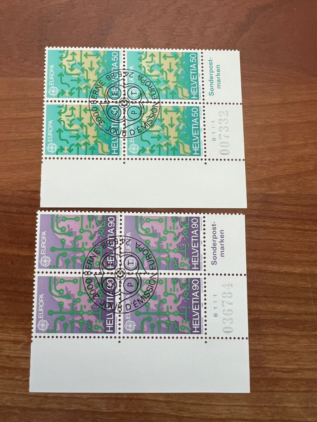 Tutti i francobolli: 1995 CH Erstag gest.Viererblock mit Tab  (K111) – Usato da Hinwil venduto da Sidi4