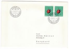 Lettre de Genève cachet SA21-1 pour Burgdorf le 5.III.53