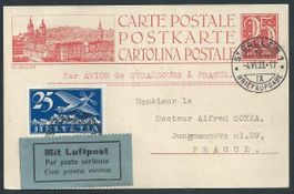 Flugpost 1923 Strassburg-Prag ab St. Gallen Luftpost