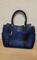 Elegante Damenhandtasche Kroko-Optik Lack blau
