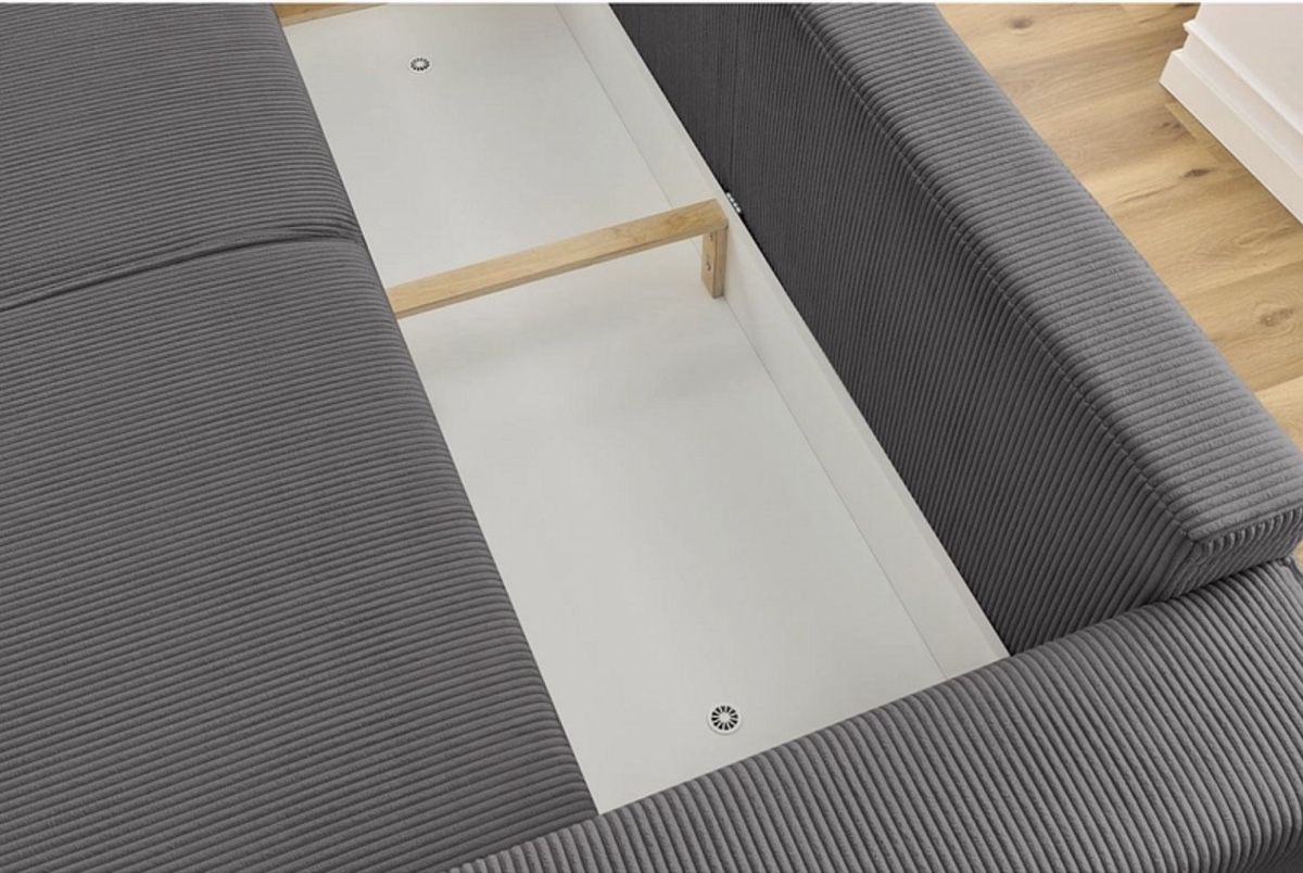 Divani: Sofa Bett Funktion mit Hocker Bobochic grau Cord – Usato da Aarwangen venduto da Sandro_66 7