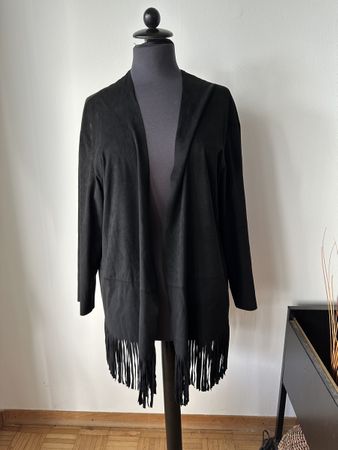 Damen Jacke Schwarz Fransen Grösse S Zara Basic