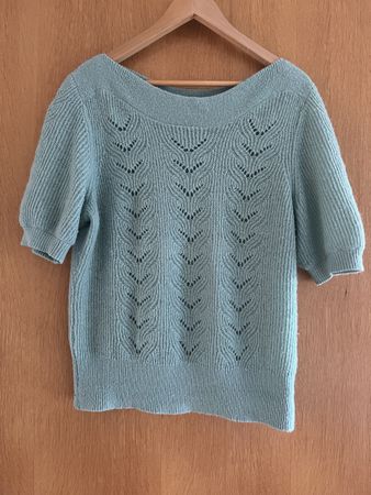 King Louie Mint Pullover Size L Openwork Alpaca Blend