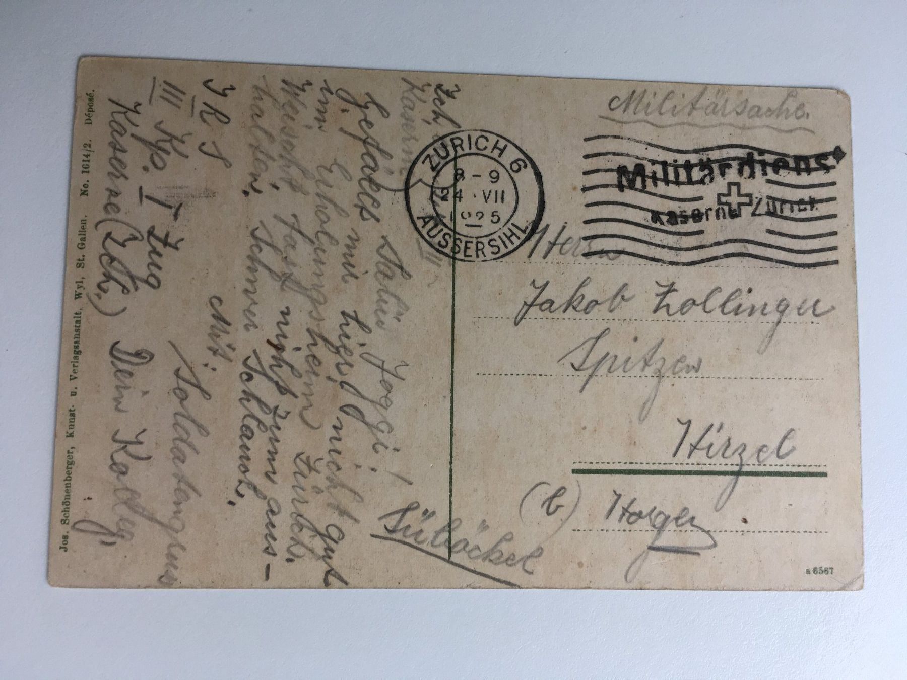 Ansichtskarten: Armee.Postkarte 1925 – Gebraucht aus Wettingen von Ecaramel 1