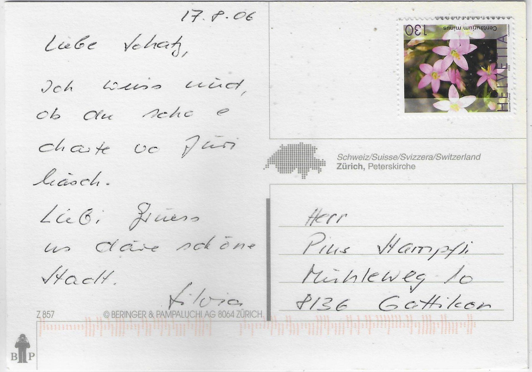 Cartoline postali: Zürich - Peterskirche – Usato da Ettingen venduto da Kartenplanet 1
