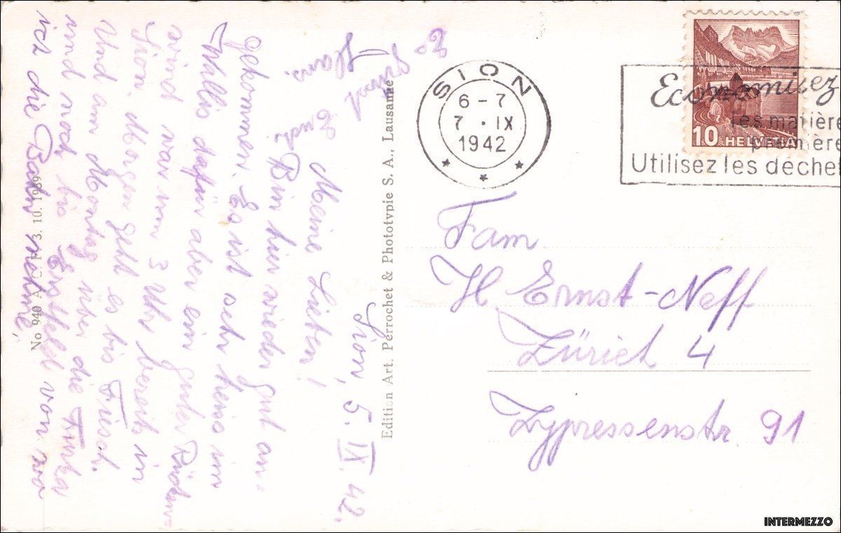 Cartoline postali: Sion VS // Place de la Planta 1942 – Usato da Basel venduto da intermezzo12 1