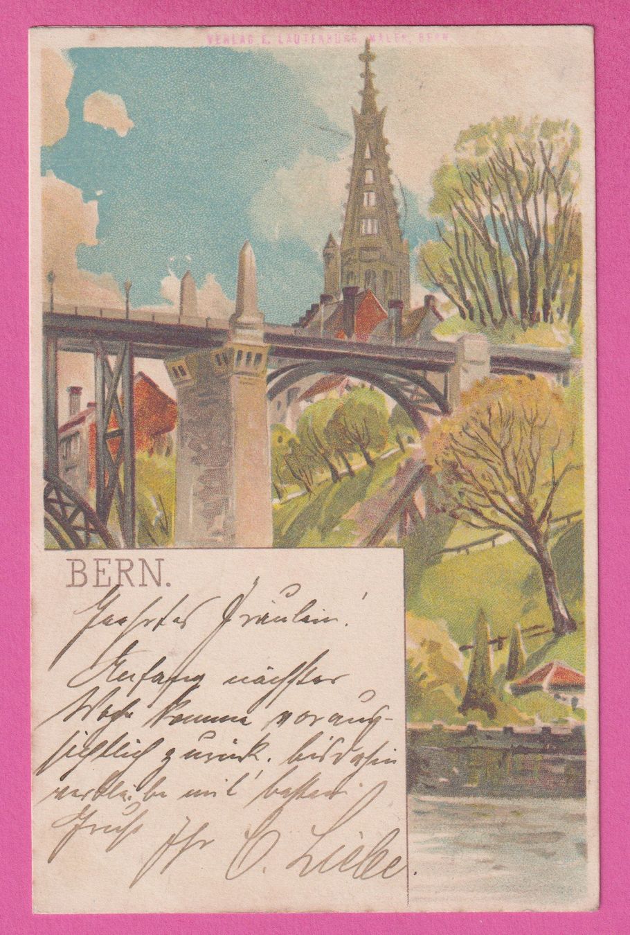 Ansichtskarten: Bern gel 1898 – Gebraucht aus Einsiedeln von dillie