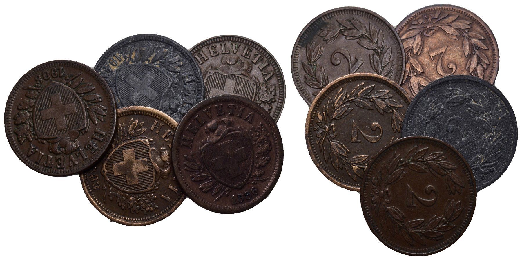 Tutti le monete: Schweiz 2 Rappen Lot – Usato da Bern venduto da numismatictops