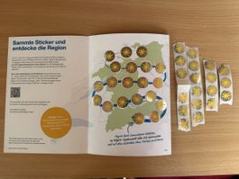 Sammelpass Sticker Migros Aare volle Karte + 19 Einzelne