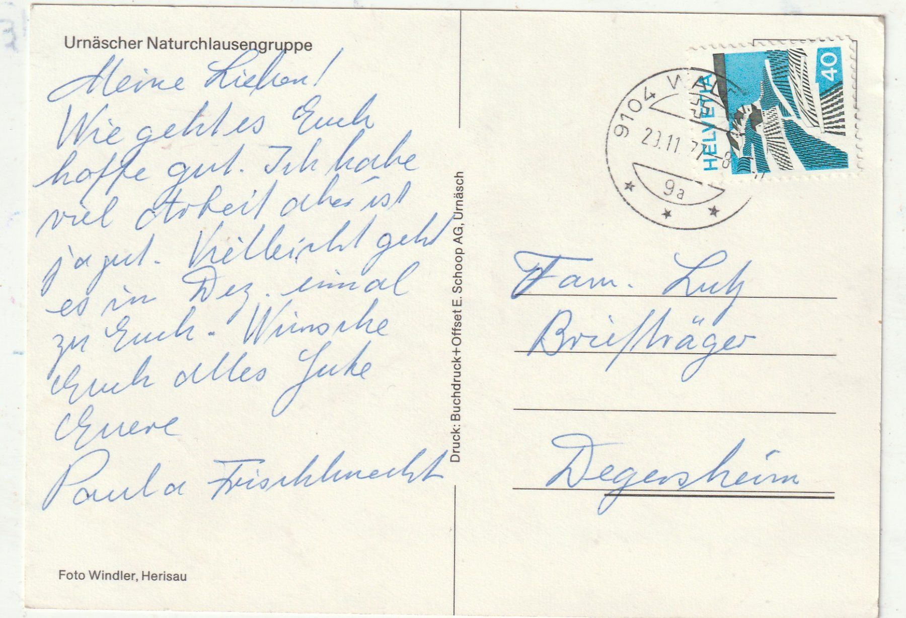 Cartes postales: Urnäscher Naturchlausen gruppe – D'occasion à Lumbrein par made02 1