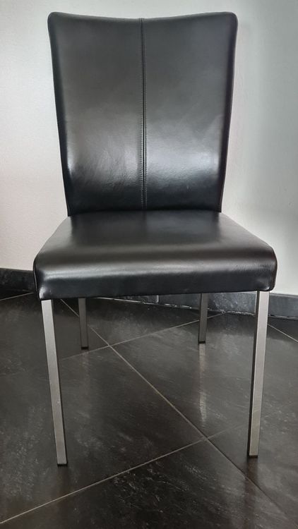 6er Set Esszimmerstühle Bonanza Leder schwarz Kaufen auf Ricardo