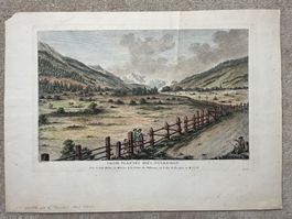 Kolorierter Stich "Croix plantés pres d’Ulrichen“  Zurlauben