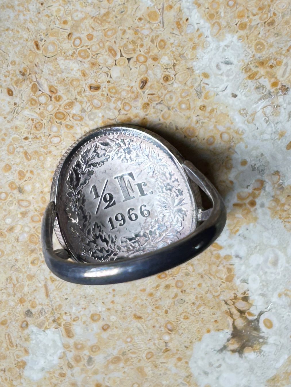 Anelli: Silberring 50 Rappen 1966 (Grösse 56) – Usato da Laufen venduto da belleskulptur 1