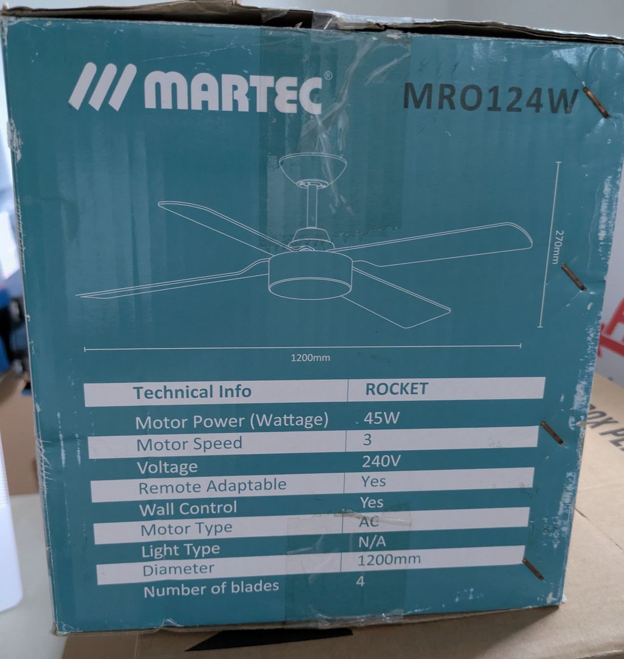 Ventilatori: Martec Rocket Deckenventilator 120cm, Sommer/Winter Funktion – Nuovo e nell'imballaggio originale da Orselina venduto da Caesarsmudder 2