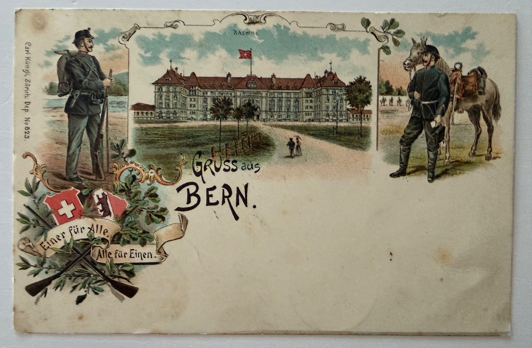 Cartoline postali: Ansichtskarte: Gruss aus Bern – Usato da Ostermundigen venduto da airline-trolley