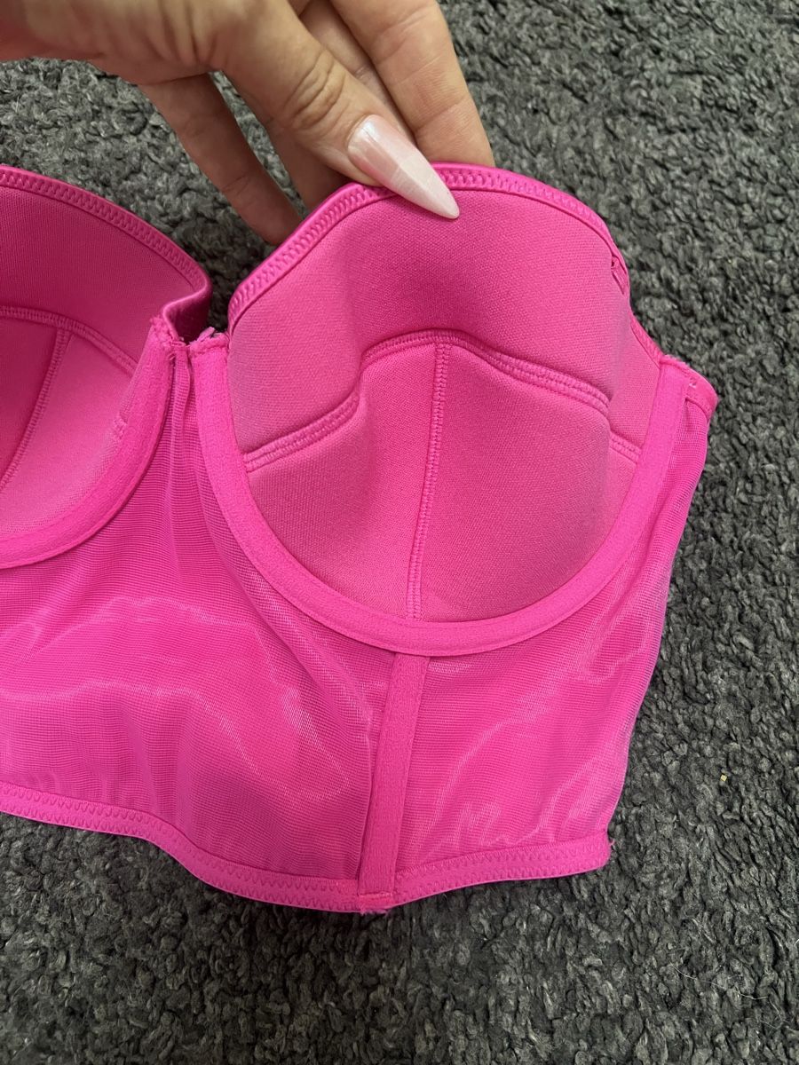 Tops: •Monki•Pinkes Satin Bustier - Gr. M(80B)🩷 – Neu (gemäss Beschreibung) aus Effretikon von Briga.S. 3