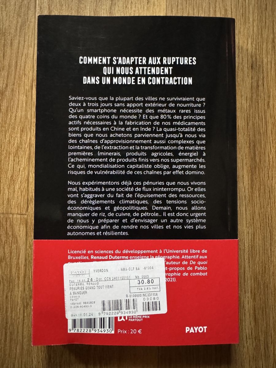 Libri: Pénuries: Quand tout vient à manquer – Nuovo (secondo la descrizione) da Yverdon-les-Bains venduto da nat_hk6v 1