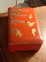 Alte Asiatische Lackdose, Vintage Schmuckdose, Rarität