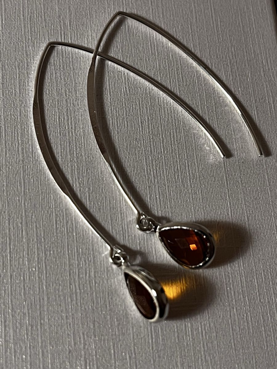 Boucles d'oreille: Boucles argent avec cabochon ambre – Neuf (Voir description) à Genève par ct_fqr8