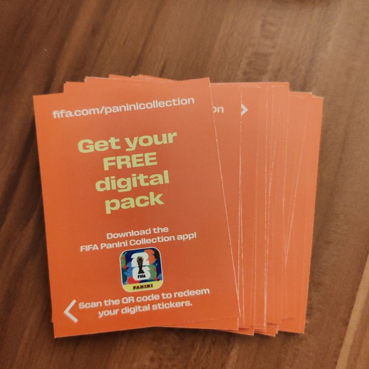 25 stk QR Code Free Digital PACK Fifa PANINI World Cup 2026 (Neu ...