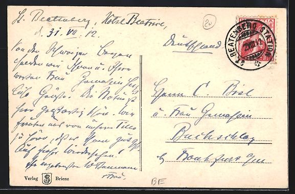 Cartoline postali: Thun, Thunersee mit Eiger, Mönch und Ju – Usato da Berlin venduto da bartko-reher 1