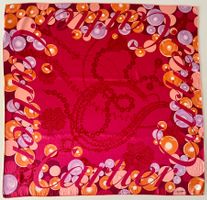 CARTIER Foulard "Jewels" Red, 100% soie + box original