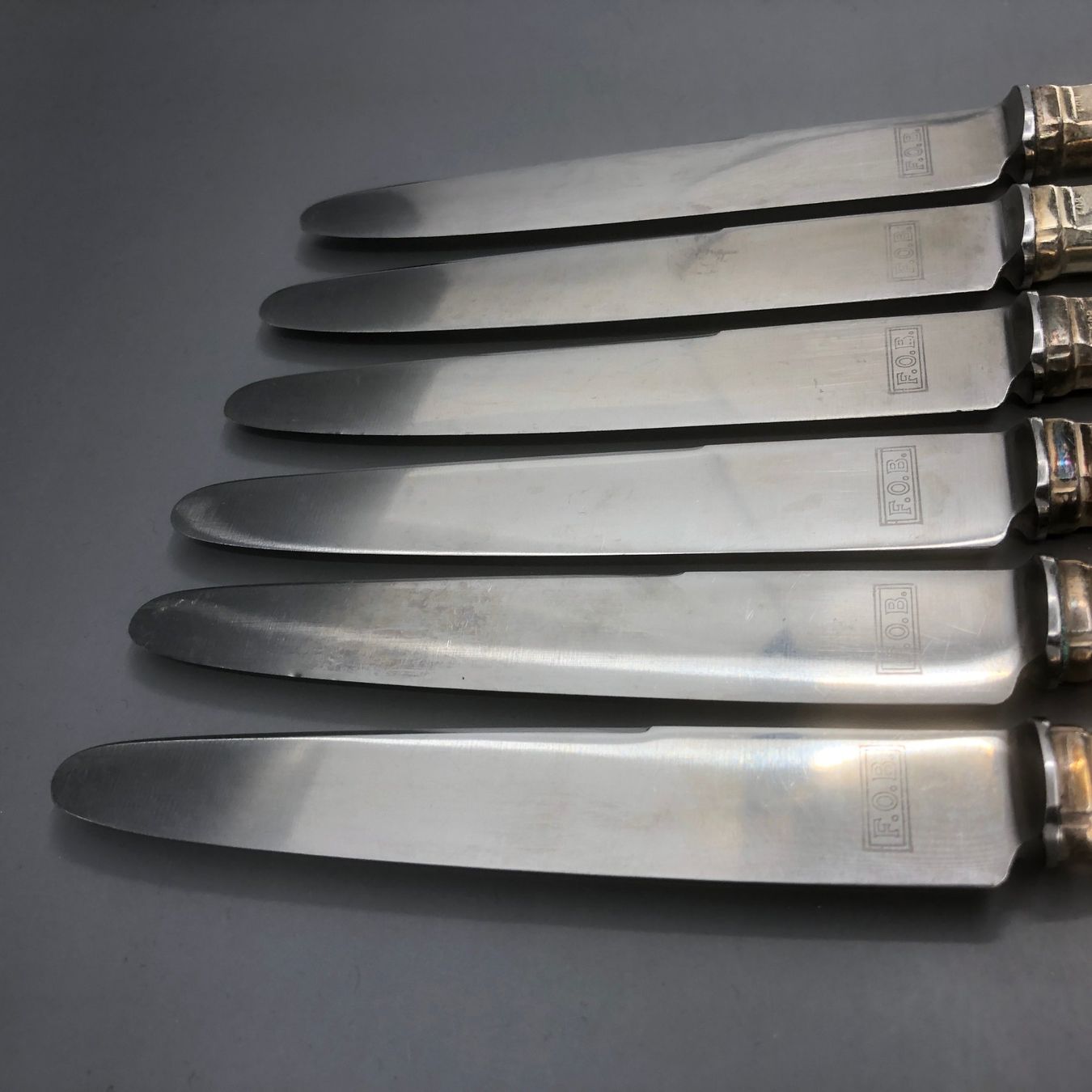 Posate: 6 Dessertmesser versilbert F.O.B. – Usato da Basel venduto da Tiabeanie 6