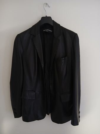 Enrico Mandelli Leather Black Jacket Women