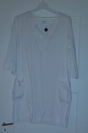 Kleid weiss, Baumwolle, Leinenoptik, FR 44, D 42