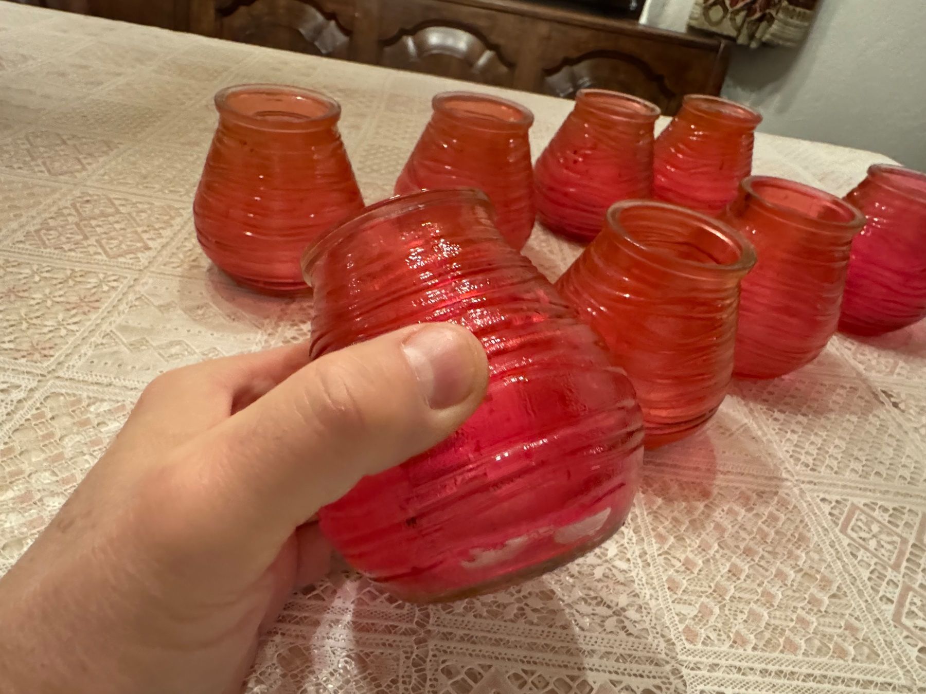 Kerzenständer: 8er Set Teelichthalter aus Glas – Gebraucht aus Winterthur von sportdisco2 2