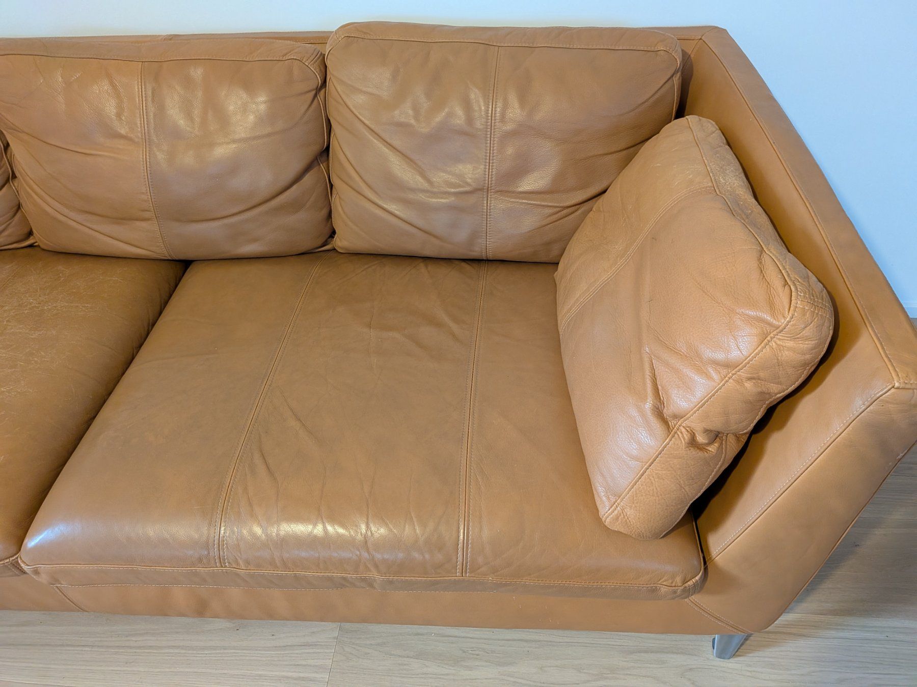 Ikea Divani: Ikea Stockholm Echtes Leder Sofa 3-Sitzer Hellbraun – Usato da Adliswil venduto da agn_lt5j 2