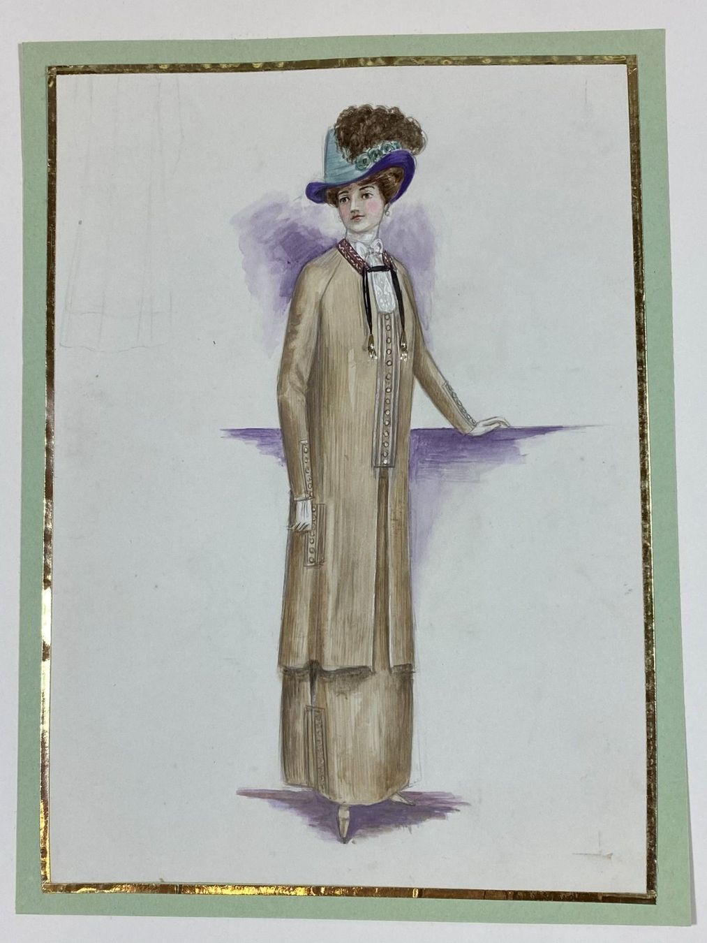 Gemälde: Modeblatt Mode Aquarell Jugendstil 1900 – Gebraucht aus Wollerau von Sammler-Ecke