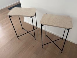 Zara Home Beistelltisch Marmor - 2 Stk. - Stahl (schwarz)