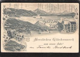 Lithographie: Gruss aus Zug , gel. 1911