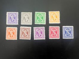 Deutschland  BIZONE AM Postmarken 1-9 Amerik. Dr.   * (4796)