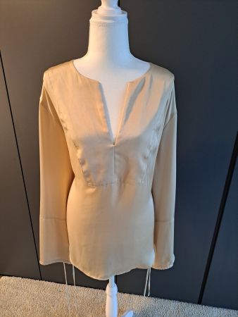 Satinbluse, Gold, Grösse L