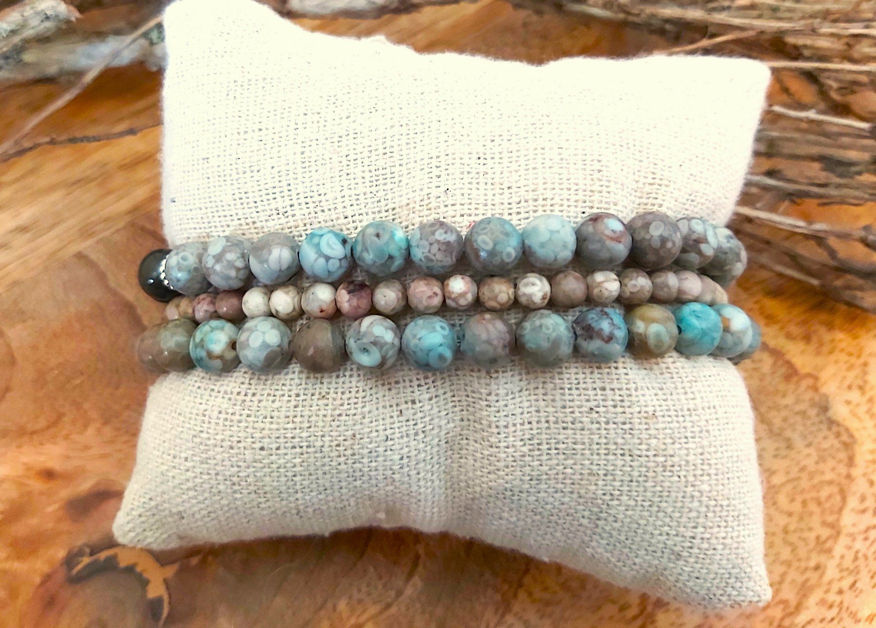 Bracciali & Braccialetti: SAIRA- Edelsteinarmband - Sterling Silber - hellgrün-beige – Nuovo e nell'imballaggio originale da Mühlethal venduto da nicita-modeschmuck 4