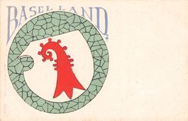 Baselland // ca. 1910 Wappen Baslerstab Kanton BL