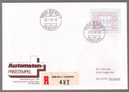 ATM 6_ FDC_ FD 20.7.81 BERN 1_ Einschreiben ERSTTAG !