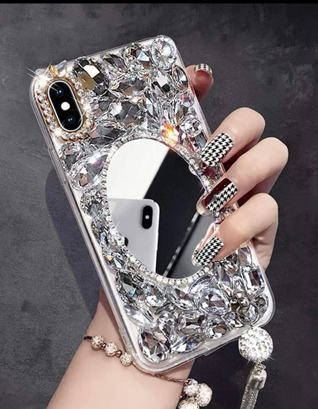 Cover & Protezioni schermo: + strass- Dekor-Spiegel handy hülle Diamant Iphone 14Pro max – Nuovo e nell'imballaggio originale da Amriswil venduto da JaJa-Express 4